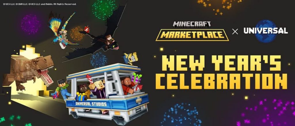 Minecraft Universal Pictures New Years Celebration
