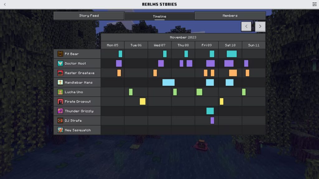 Minecraft Realms Stories Timeline
